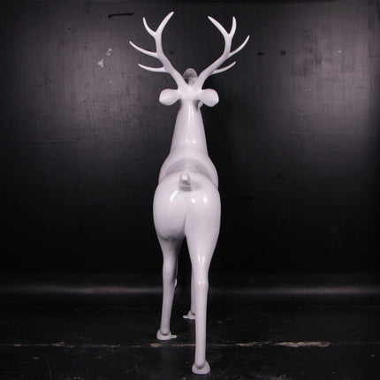 White Royal Stag Deer No Base Life Size Statue - LM Treasures 