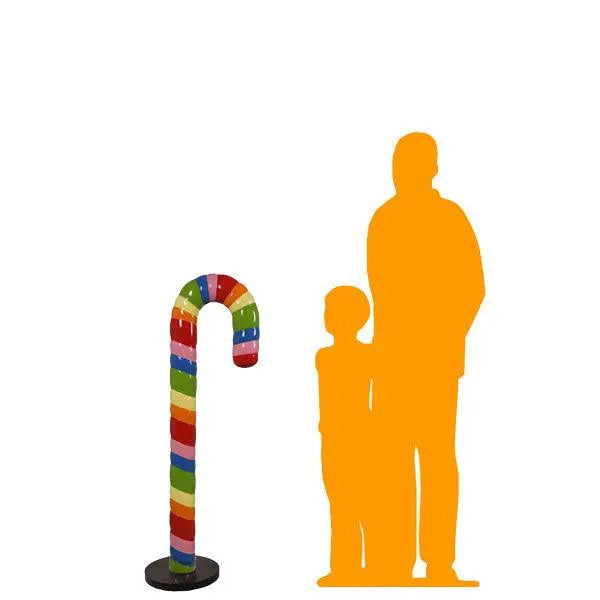 Small Rainbow Cushion Candy Cane Statue LM Treasures - H