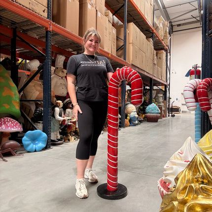 Small Red Cushion Candy Cane Statue LM Treasures - H