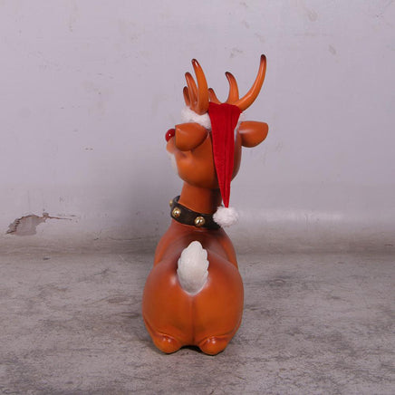 Funny Reindeer Laying Life Size Statue - LM Treasures 