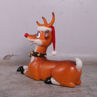 Funny Reindeer Laying Life Size Statue - LM Treasures 