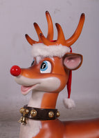 Funny Reindeer Laying Life Size Statue - LM Treasures 