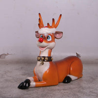 Funny Reindeer Laying Life Size Statue - LM Treasures 