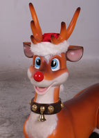 Funny Reindeer Laying Life Size Statue - LM Treasures 