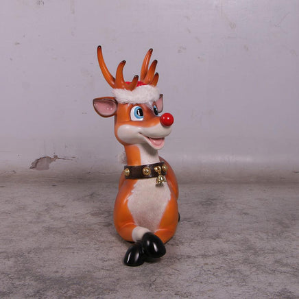 Funny Reindeer Laying Life Size Statue - LM Treasures 