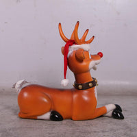 Funny Reindeer Laying Life Size Statue - LM Treasures 