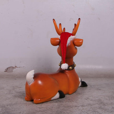 Funny Reindeer Laying Life Size Statue - LM Treasures 