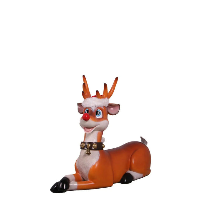 Funny Reindeer Laying Life Size Statue LM Treasures - H