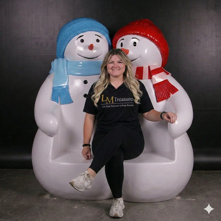Snowman Bench Statue LM Treasures - H