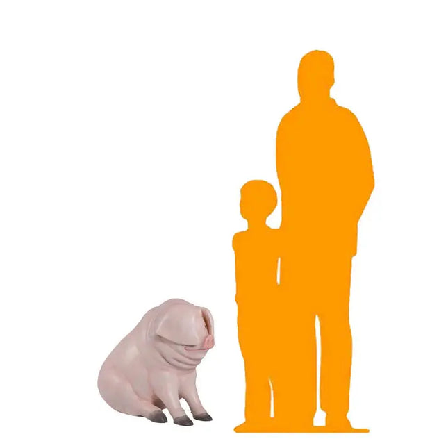 Comic Pig Sitting Life Size Statue LM Treasures - H
