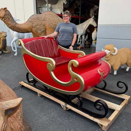 Santa's Sleigh Photo Op Over Sized Statue LM Treasures - H