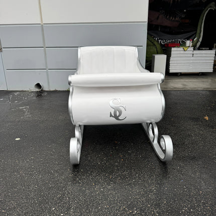 White Santa's Sleigh Photo Op Over Sized Statue LM Treasures - H
