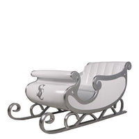 White Santa's Sleigh Photo Op Over Sized Statue