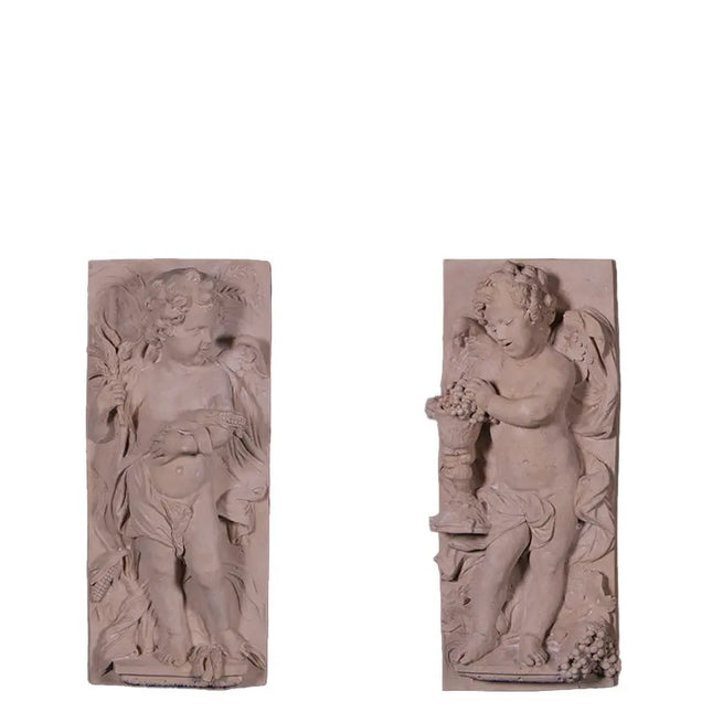 Cherub Wall Decor Panels Set Life Size Statues LM Treasures - H