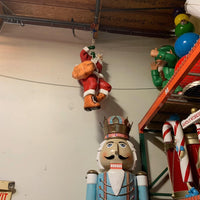 Santa On Rope Hanging Life Size Statue - LM Treasures 