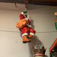 Santa On Rope Hanging Life Size Statue - LM Treasures 