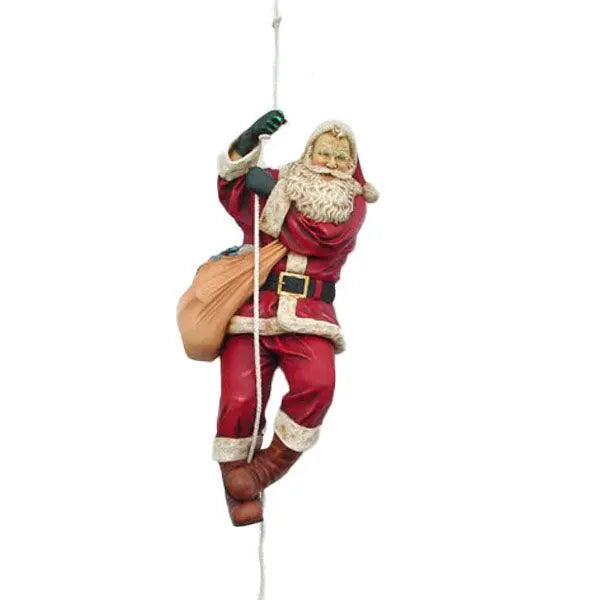 Santa On Rope Hanging Life Size Statue LM Treasures - A