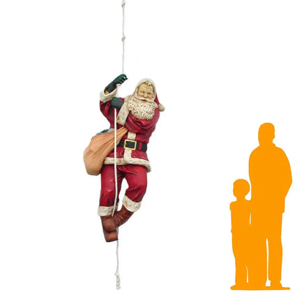 Santa On Rope Hanging Life Size Statue | LM Treasures