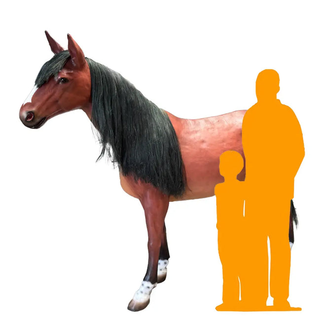Brown Horse Life Size Statue LM Treasures - A