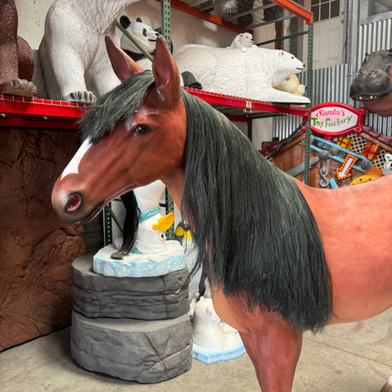 Brown Horse Life Size Statue
