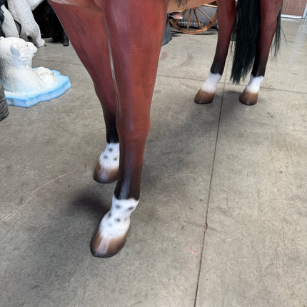 Brown Horse Life Size Statue