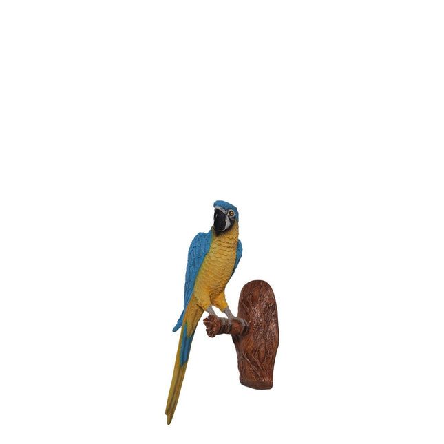 Yellow Blue Parrot Wall Decor Life Size Statue
