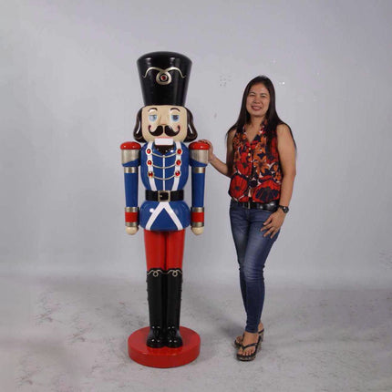 Blue Nutcracker Life Size Christmas Statue