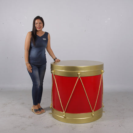 Red And Gold Drum Life Size Statue - LM Treasures 