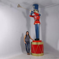 Red And Gold Drum Life Size Statue