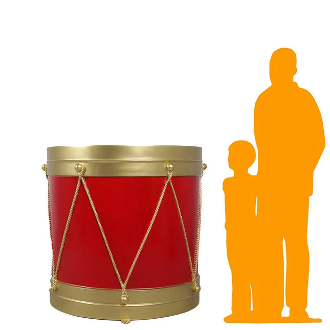 Red And Gold Drum Life Size Statue LM Treasures - H