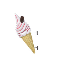 Hanging Soft Serve Strawberry Ice Cream Over Sized Statue - LM Treasures 