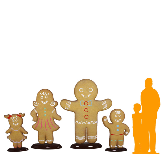 Gingerbread Family Statues Set of 4 LM Treasures - H