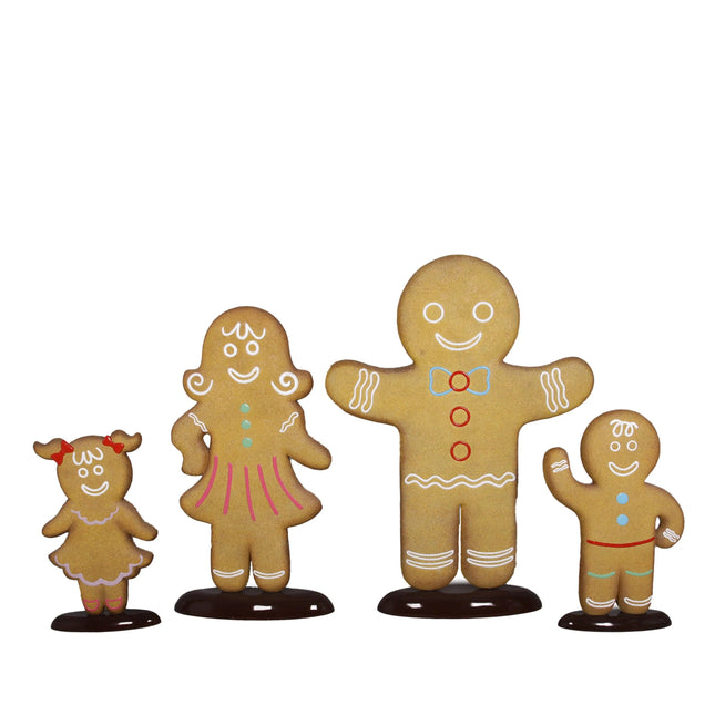 Gingerbread Family Statues Set of 4 LM Treasures - H