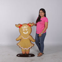 Girl Gingerbread Cookie Over Sized Statue - LM Treasures 