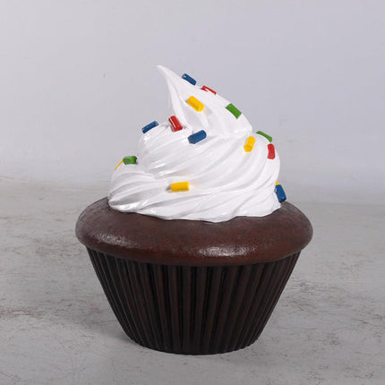 White Frosting Chocolate Cupcake Over Sized Statue - LM Treasures 