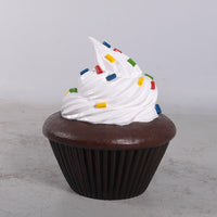 White Frosting Chocolate Cupcake Over Sized Statue - LM Treasures 