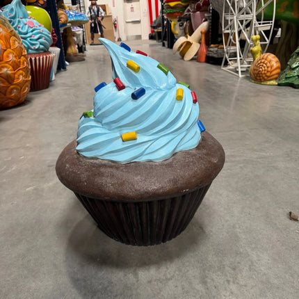 Blue Frosting Chocolate Cupcake Over Sized Statue LM Treasures - H