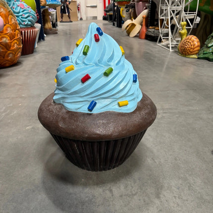 Blue Frosting Chocolate Cupcake Over Sized Statue LM Treasures - H