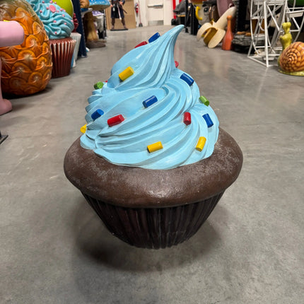 Blue Frosting Chocolate Cupcake Over Sized Statue LM Treasures - H