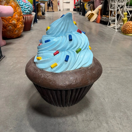 Blue Frosting Chocolate Cupcake Over Sized Statue LM Treasures - H