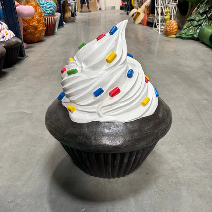 White Frosting Chocolate Cupcake Over Sized Statue LM Treasures - H