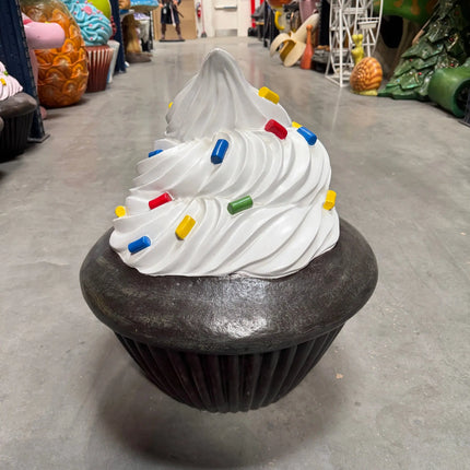 White Frosting Chocolate Cupcake Over Sized Statue LM Treasures - H