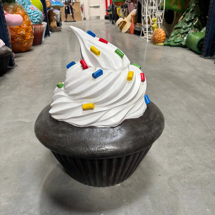 White Frosting Chocolate Cupcake Over Sized Statue LM Treasures - H