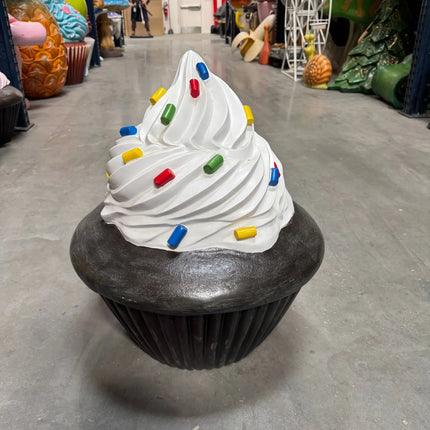 White Frosting Chocolate Cupcake Over Sized Statue LM Treasures - H