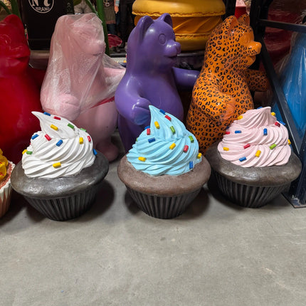Blue Frosting Chocolate Cupcake Over Sized Statue LM Treasures - H