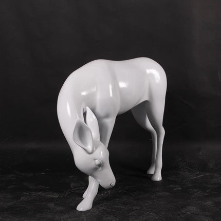 White Deer Standing Life Size Statue