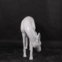White Deer Standing Life Size Statue