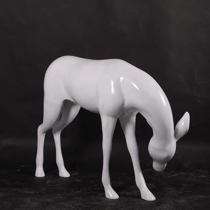White Deer Standing Life Size Statue