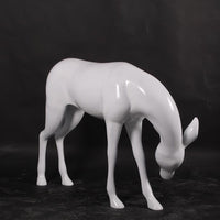 White Deer Standing Life Size Statue