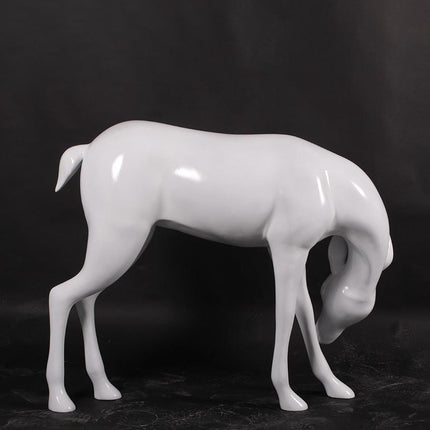 White Deer Standing Life Size Statue